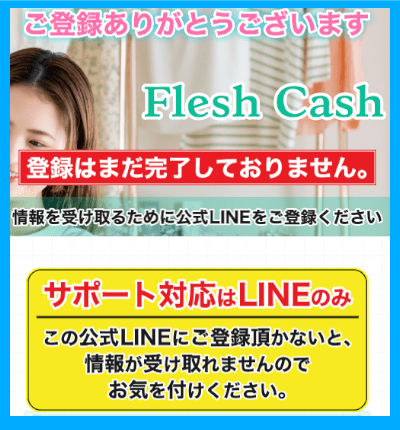 フレッシュキャッシュFlesh-Cashの登録ページ
